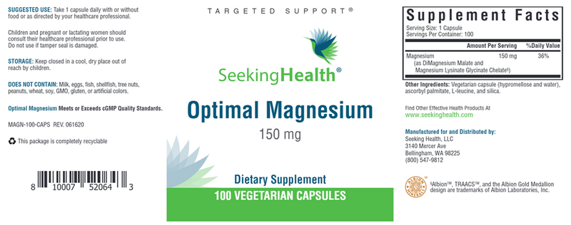 Optimal Magnesium Seeking Health Label
