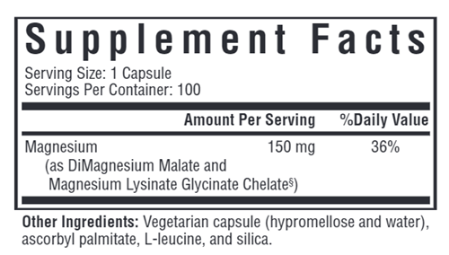 Optimal Magnesium Seeking Health supplement facts