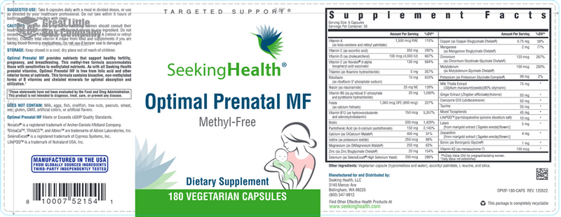 Optimal Prenatal MF Seeking Health Label