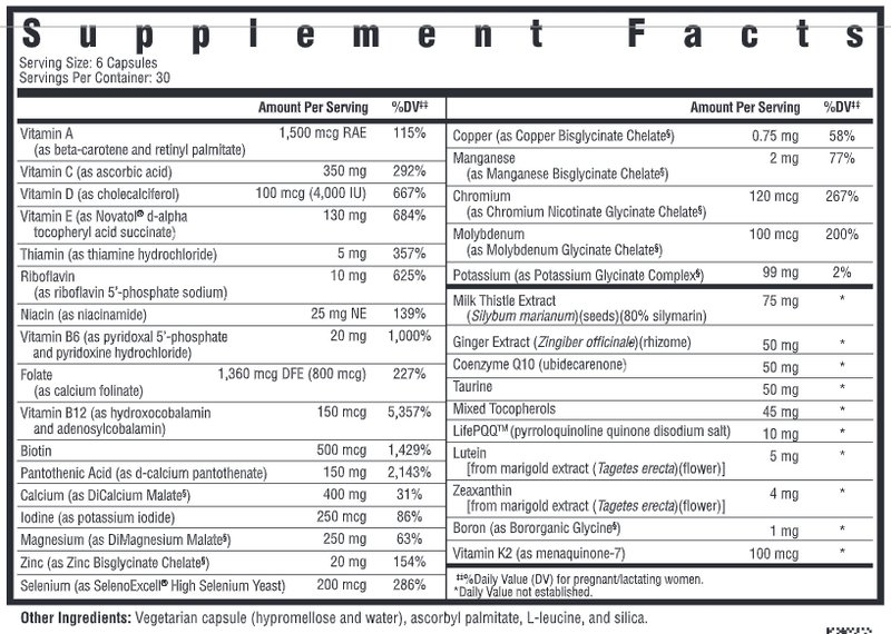 Optimal Prenatal MF Seeking Health supplement facts