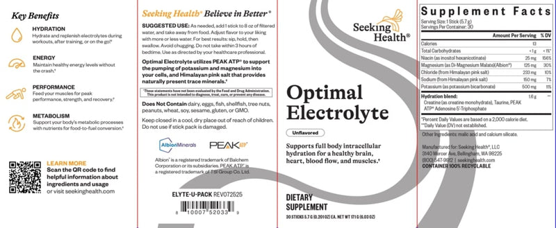 optimal electrolyte unflavored sticks seeking health label