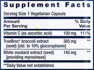 optimized broccoli with myrosinase (life extension) supplement facts