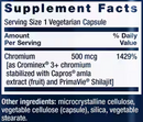 optimized chromium with crominex 3+ (life extension) supplement facts