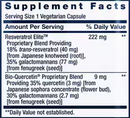 optimized resveratrol elite (life extension) supplement facts