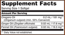 oregano oil softgels (now foods) supplement facts