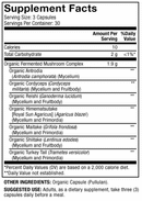 fermented mushroom complex dr. mercola supplement facts