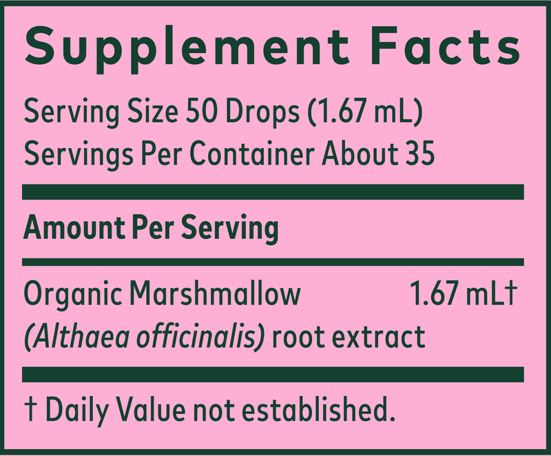 Organic Marshmallow Root (Gaia Herbs Professional Solutions) Supplement Facts