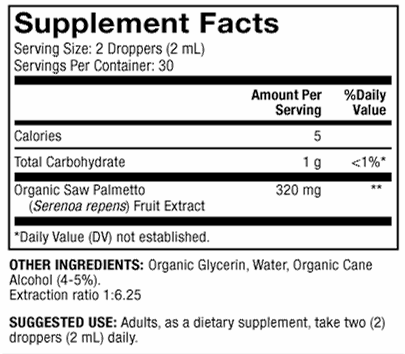 Organic Saw Palmetto (Dr. Mercola) supplement facts