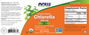 organic chlorella 500 mg (now foods) label
