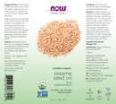 sesame seed oil (now solutions) label