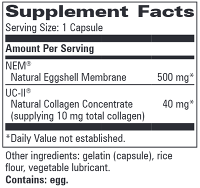 Ortho-Gesic (Progressive Labs) 60ct Supplement Facts