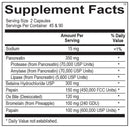 ortho digestzyme ortho molecular supplement facts