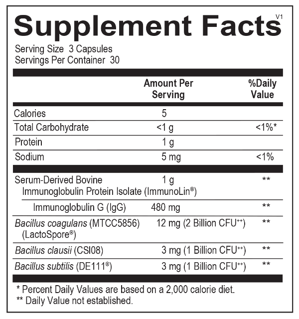 ortho spore ig ortho molecular supplement facts