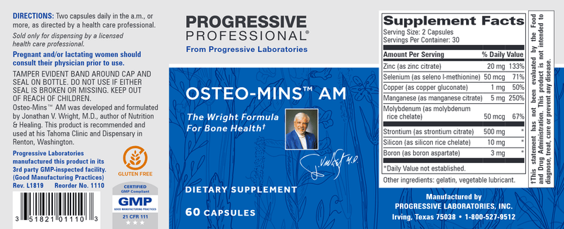 Osteo-Mins AM (Progressive Labs) Label