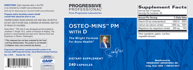 Osteo-Mins PM with D (Progressive Labs) Label