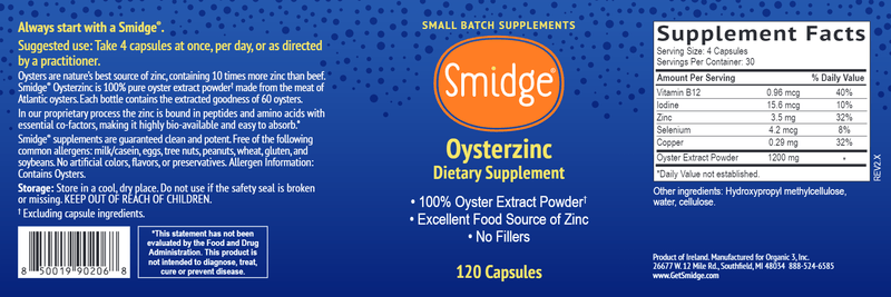 Oysterzinc Smidge label