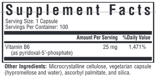P-5-P (Pyridoxal 5-Phosphate) Seeking Health supplement facts