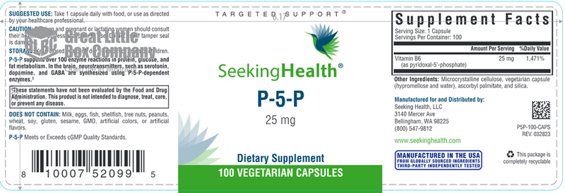 P-5-P (Pyridoxal 5-Phosphate) Seeking Health Label