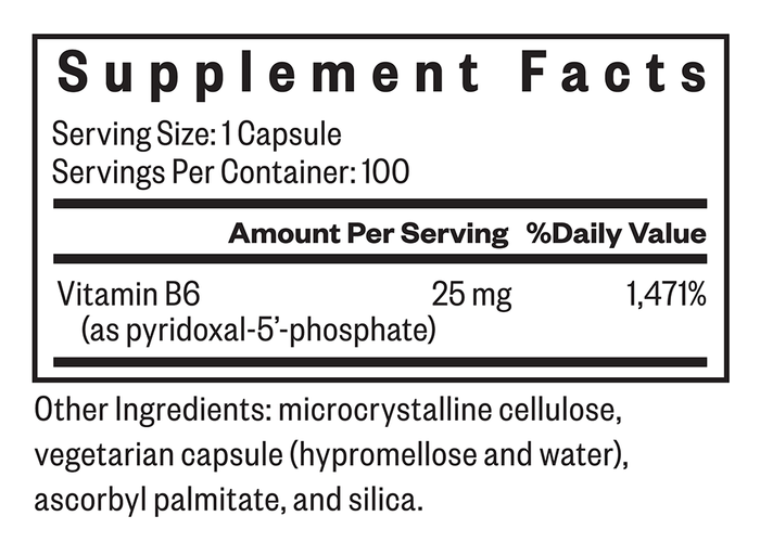 p-5-p (pyridoxal 5-phosphate) (seeking health) supplement facts