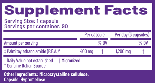 p.e.a.k. endocannabinoid support advanced orthomolecular research supplement facts