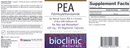 PEA palmitoylethanolamide bioclinic naturals label