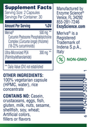 pea+ enzyme science supplement facts