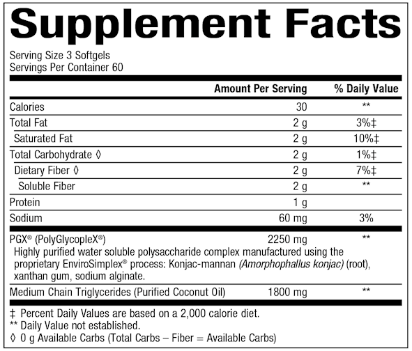 PGX Daily Ultra Matrix (Bioclinic Naturals) 180ct Supplement Facts