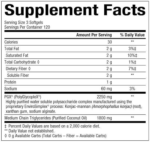 PGX Daily Ultra Matrix (Bioclinic Naturals) 360ct Supplement Facts