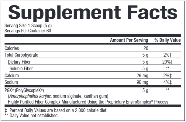 PGX Granules (Bioclinic Naturals) 10.6oz Supplement Facts