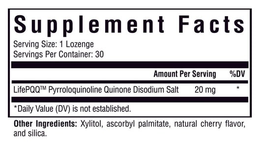 pqq lozenge (seeking health) supplement facts