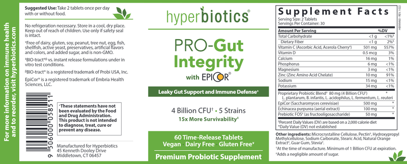 PRO-Gut Integrity (Hyperbiotics) Label