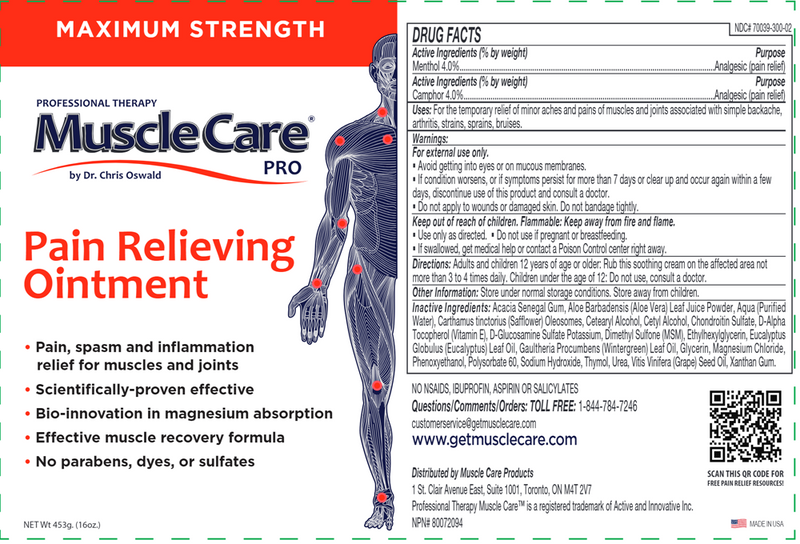Pain Relieving Ointment (MuscleCare) Label