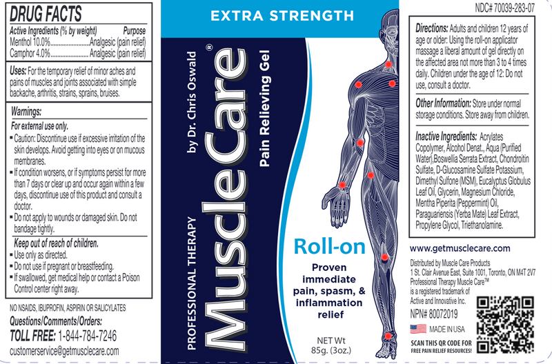 Pain Relieving Roll on Gel (MuscleCare) Label