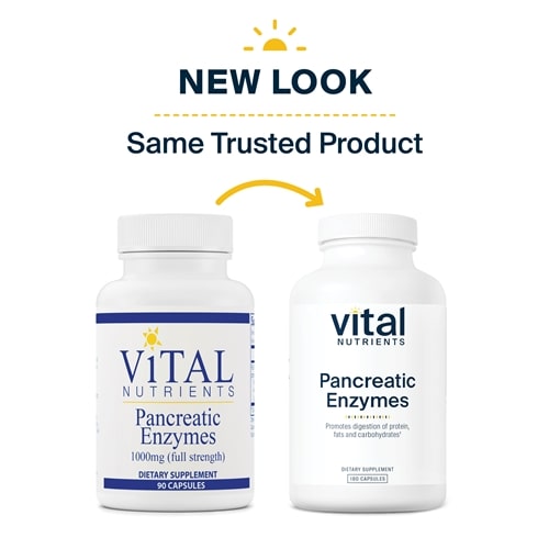 Pancreatic Enzymes 1000mg Vital Nutrients new look