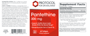pantethine 300 mg (protocol for life balance) label