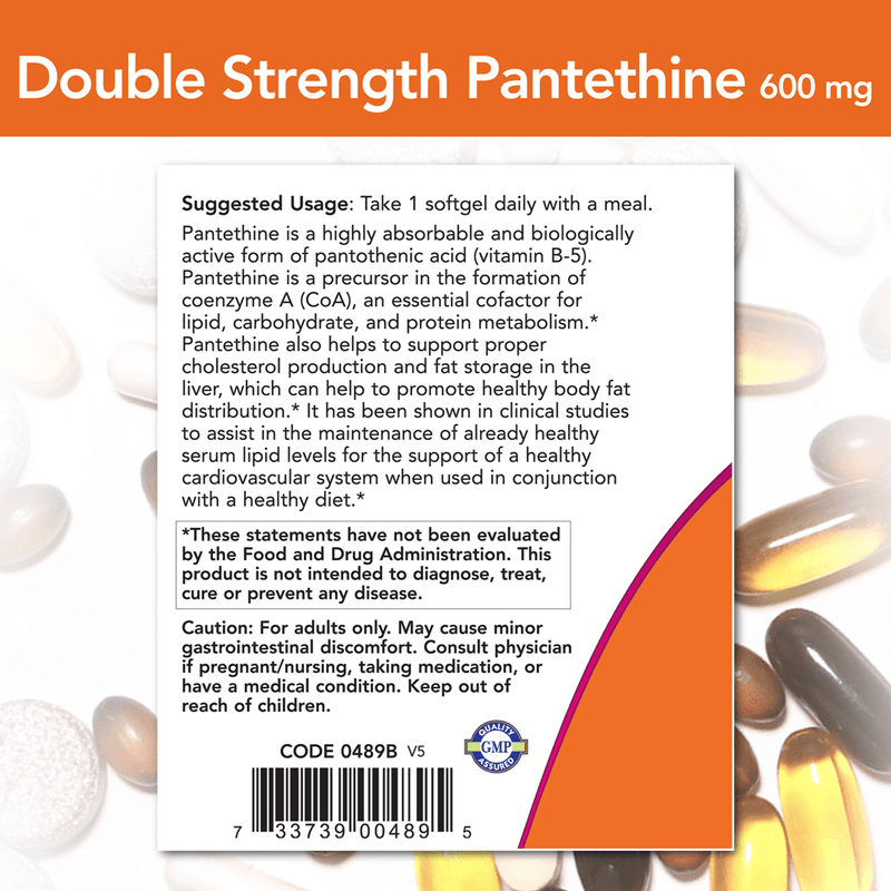 buy double strength pantethine 600 mg (now foods)