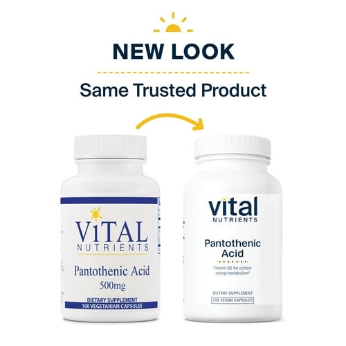 Pantothenic Acid 500 mg Vital Nutrients new look
