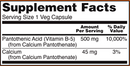 pantothenic acid 500 mg (now foods) supplement facts
