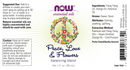 peace love & flowers oil blend (now foods) label