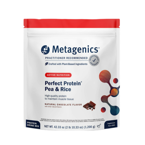 perfect protein pea & rice chocolate metagenics