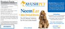 pet neem ear & skin drops ayush herbs label