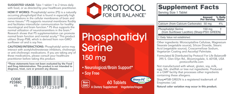 DISCONTINUED - Phosphatidyl Serine 150 mg (Protocol for Life Balance)
