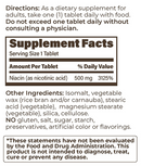 plain niacin (endurance product company) supplement facts