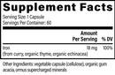 plant-based iron global healing supplement facts