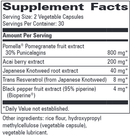pomegranate with super fruits progressive labs supplement facts