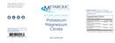 potassium magnesium citrate (metabolic maintenance) label