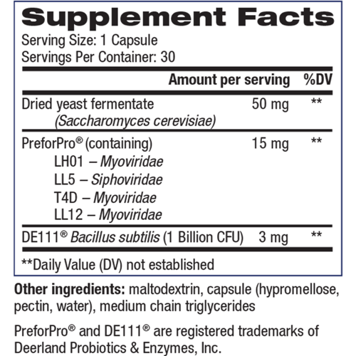 PowerBiotic Supplement Facts Label