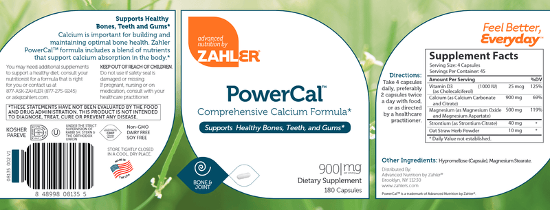 PowerCal (Advanced Nutrition by Zahler) Label