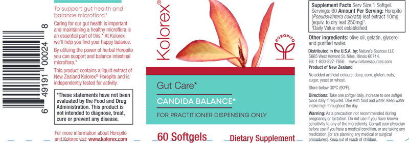 Practitioner Gut Care (Kolorex) 60ct Label