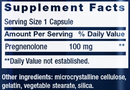 pregnenolone 100 mg (life extension) supplement facts